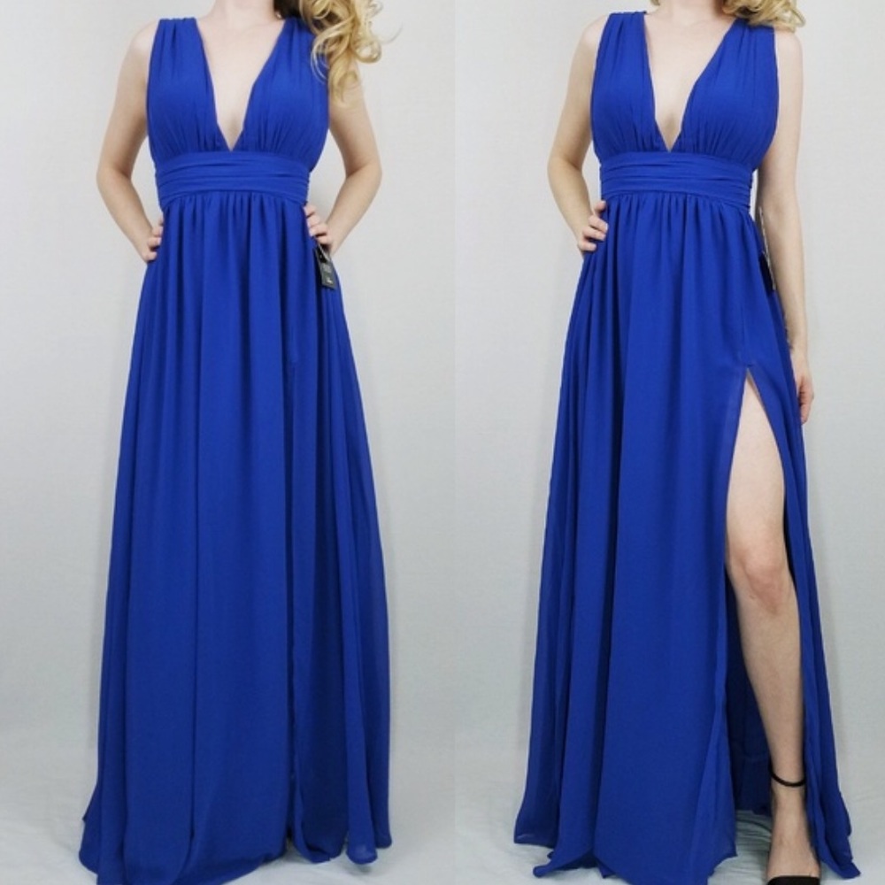 NWT HEAVENLY HUES ROYAL BLUE MAXI DRESS